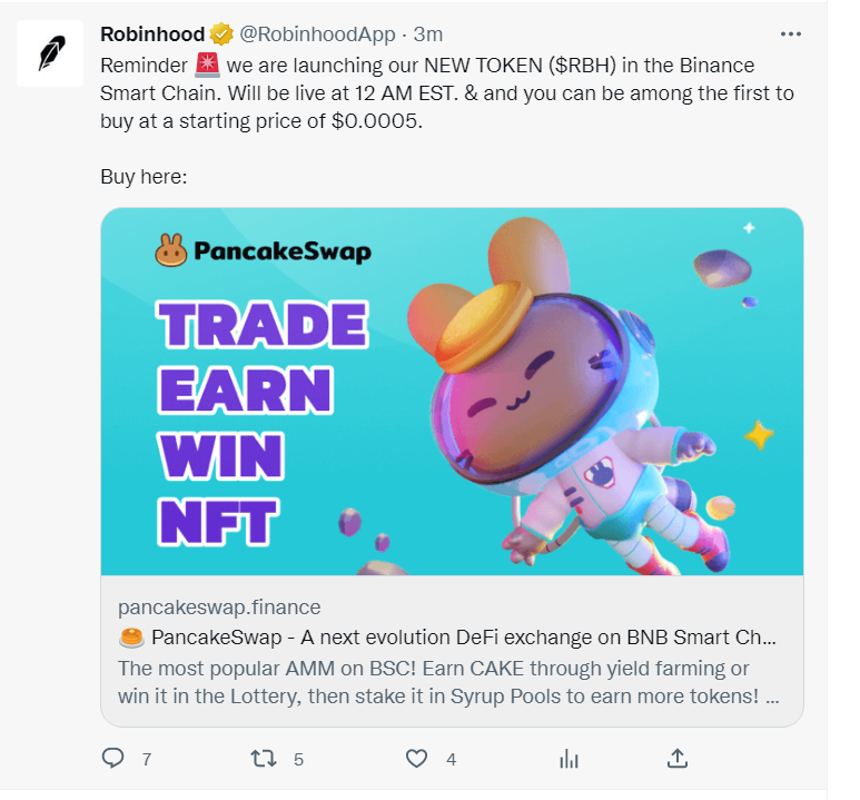 Twitter Users Spot Crypto Scam Tweet on Verified Robinhood Account, Company Removes Post Twitter Users Spot Crypto Scam Tweet on Verified Robinhood Account, Company Removes Post