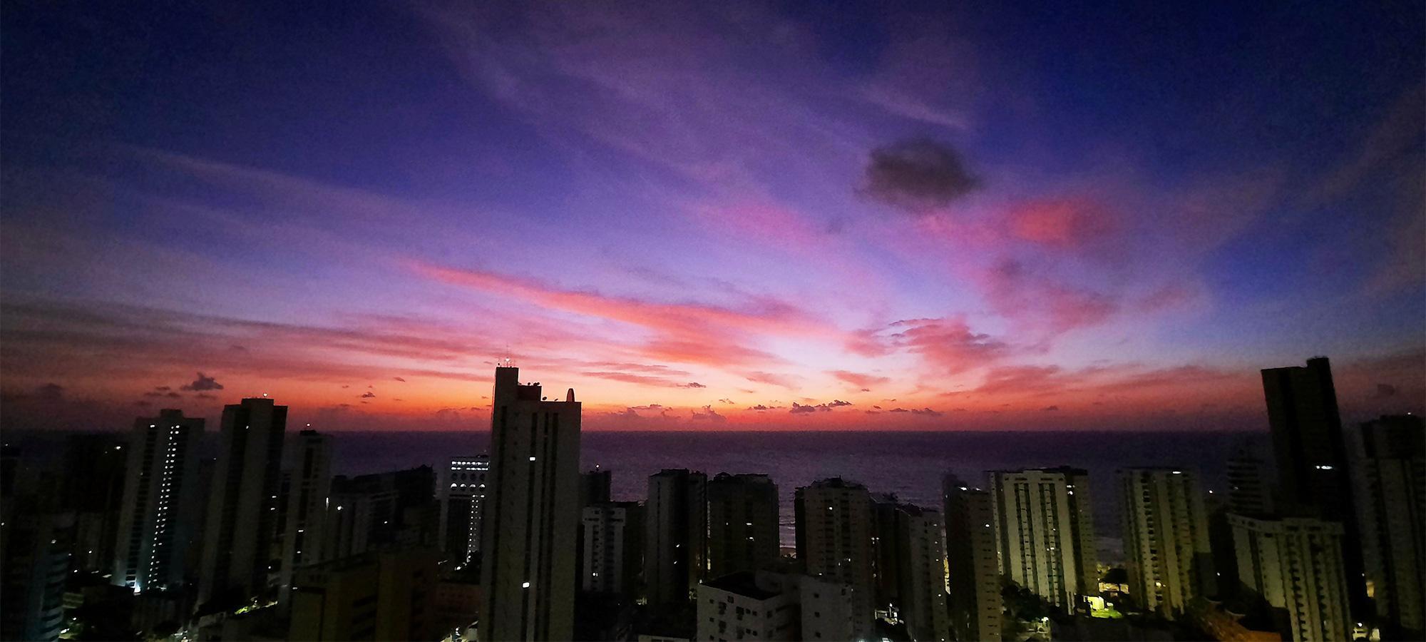 Epoch's twilight descends, casting shadows on the horizon twilight