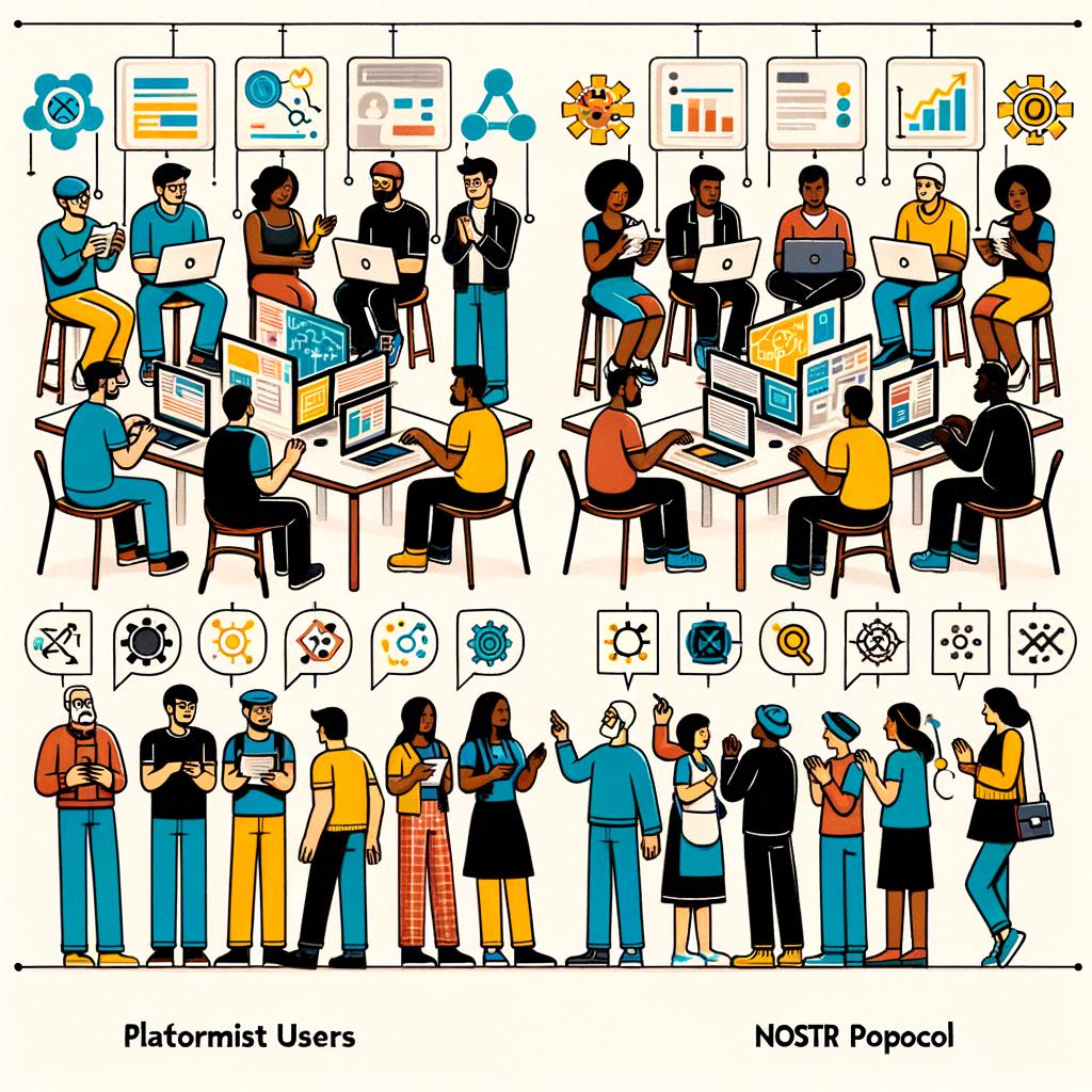 Platformist: Social Media Network User VS Protocolist: Nostr Protocol User Comparing Platformist vs. Protocolist Nostr Protocol Users