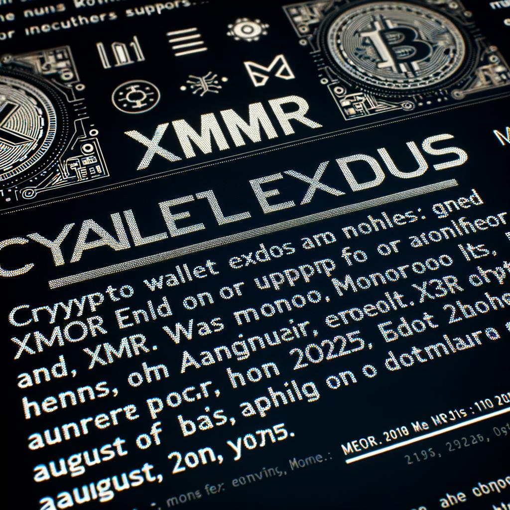 Crypto Wallet Exodus to End Support for the Privacy Coin Monero (XMR) on August 10, 2025 crypto Wallet Exodus: end of Support for Monero (XMR) Looms on August 10, 2025