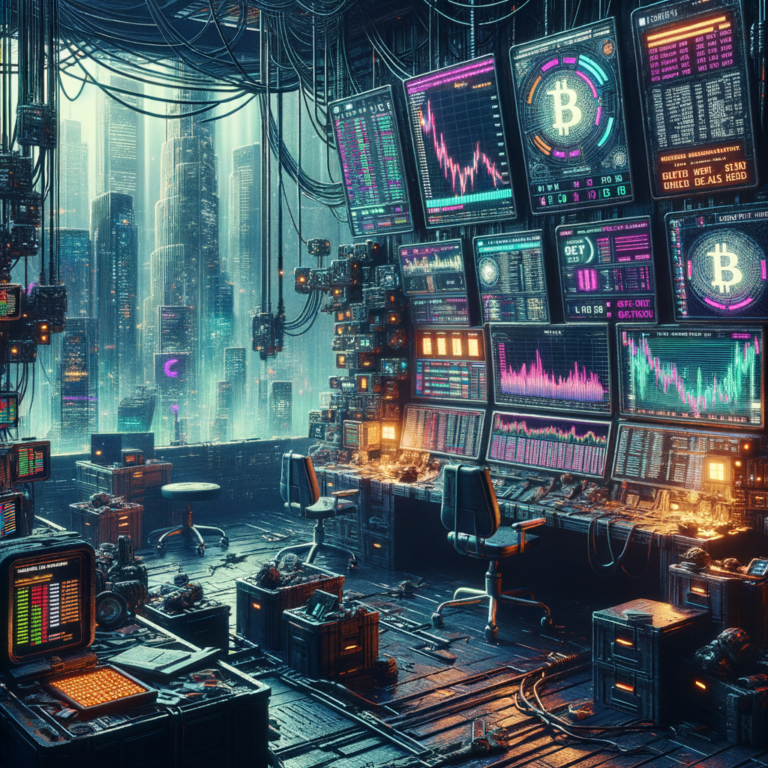 Bitcoin Desk - The Bitcoin Street Journal cyberpunk, trending on artstation in the style of cyberpunk