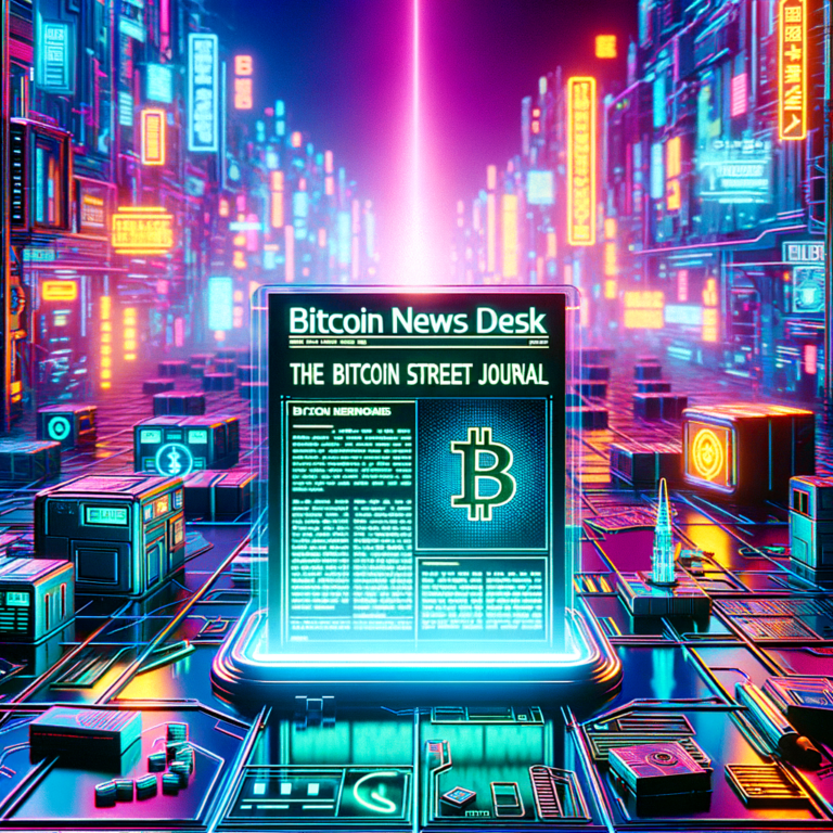 Bitcoin News Desk - The Bitcoin Street Journal cyberpunk, trending on artstation in the style of cyberpunk