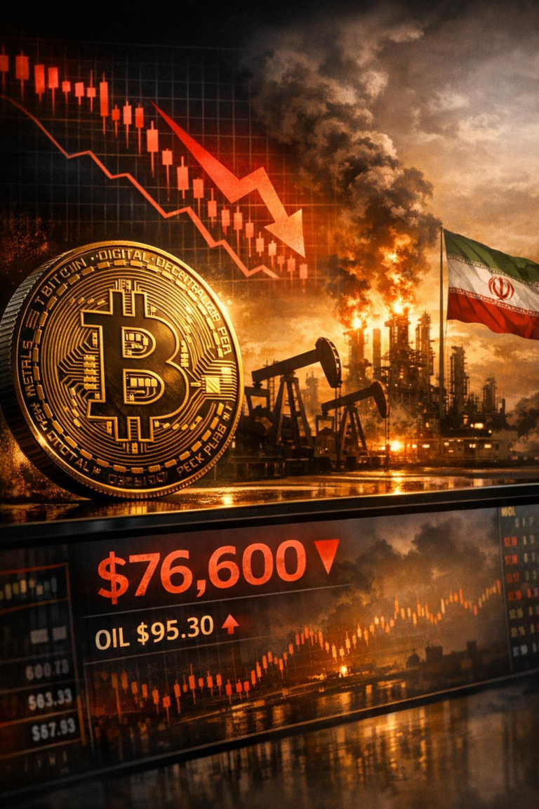 Bitcoin pulls back to $76,600 as rising oil price and Iran risks stall the rally