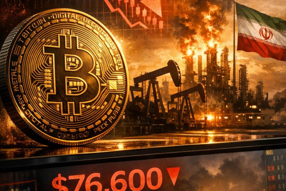Bitcoin pulls back to $76,600 as rising oil price and Iran risks stall the rally