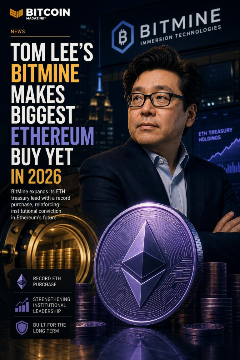 Tom Lee’s BitMine Makes Biggest Ethereum Buy Yet in 2026