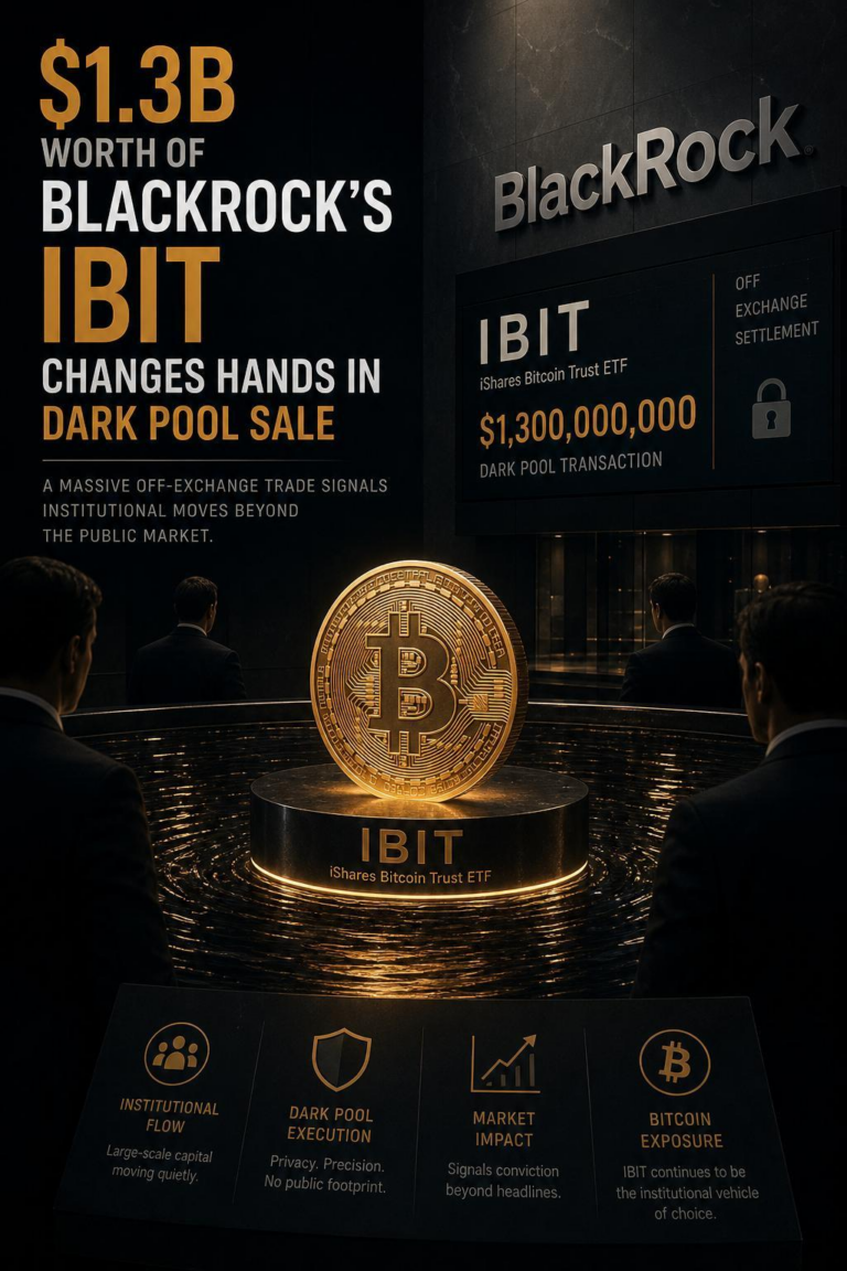 $1.3B Worth of BlackRock’s IBIT Changes Hands in Dark Pool Sale