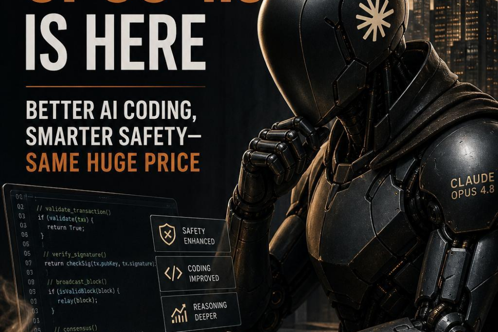 Anthropic’s Claude Opus 4.8 Is Here: Better AI Coding, Smarter Safety—Same Huge Price