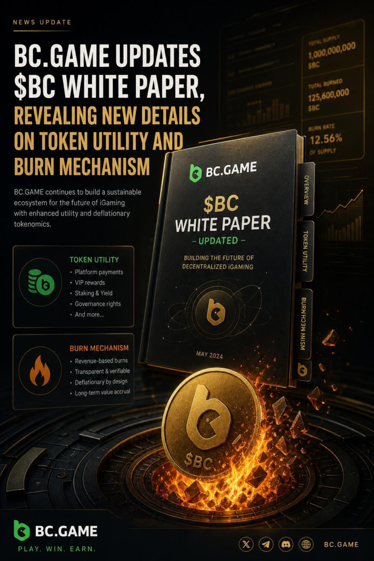 BC.GAME Updates $BC White Paper, Revealing New Details on Token Utility and Burn Mechanism