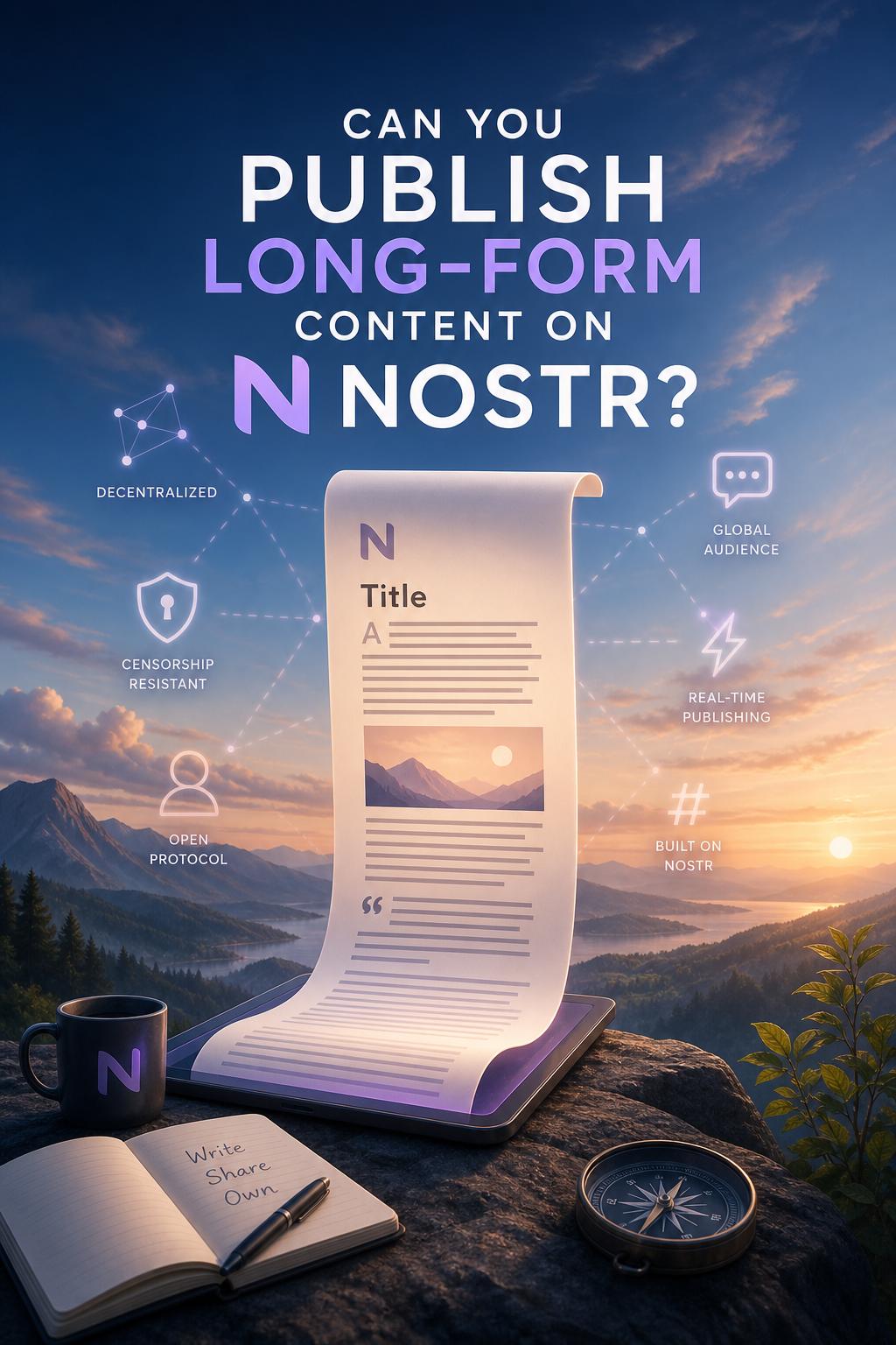 Can you publish long-form content on Nostr? Can you publish long-form content on Nostr?