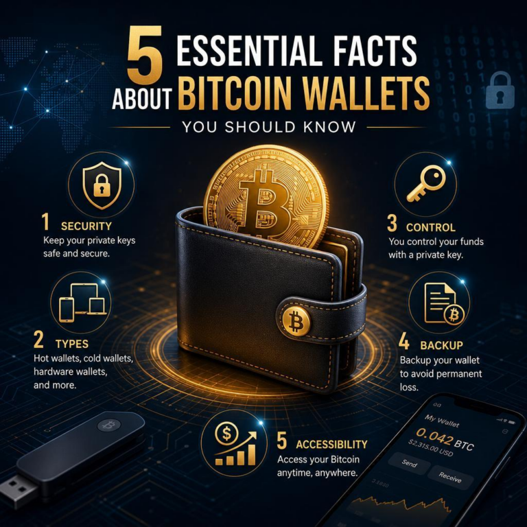 Here is a suitable title for your listicle:
“5 Essential Facts About Bitcoin Wallets You Should Know”
Would you like a title more focused strictly on definitions or types?