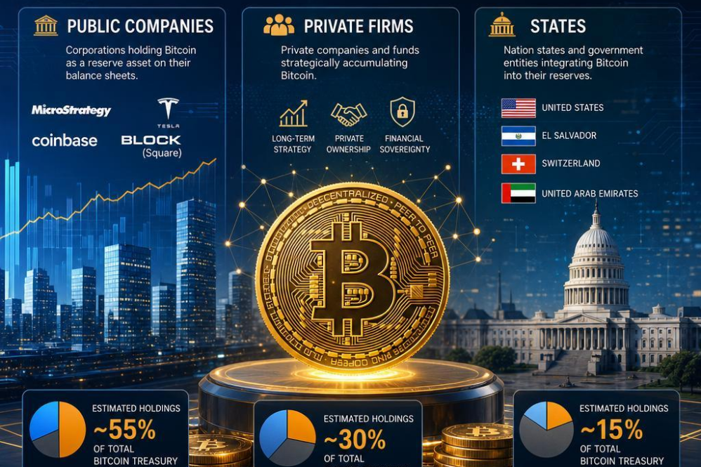 How the Bitcoin Treasury is Divided: A Tale of Public Companies, Private Firms, and States