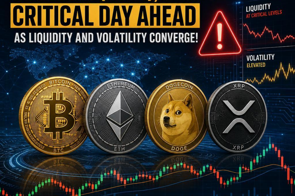 Bitcoin (BTC), Ethereum (ETH), Dogecoin (DOGE), & XRP: Critical Day Ahead as Liquidity and Volatility Converge!