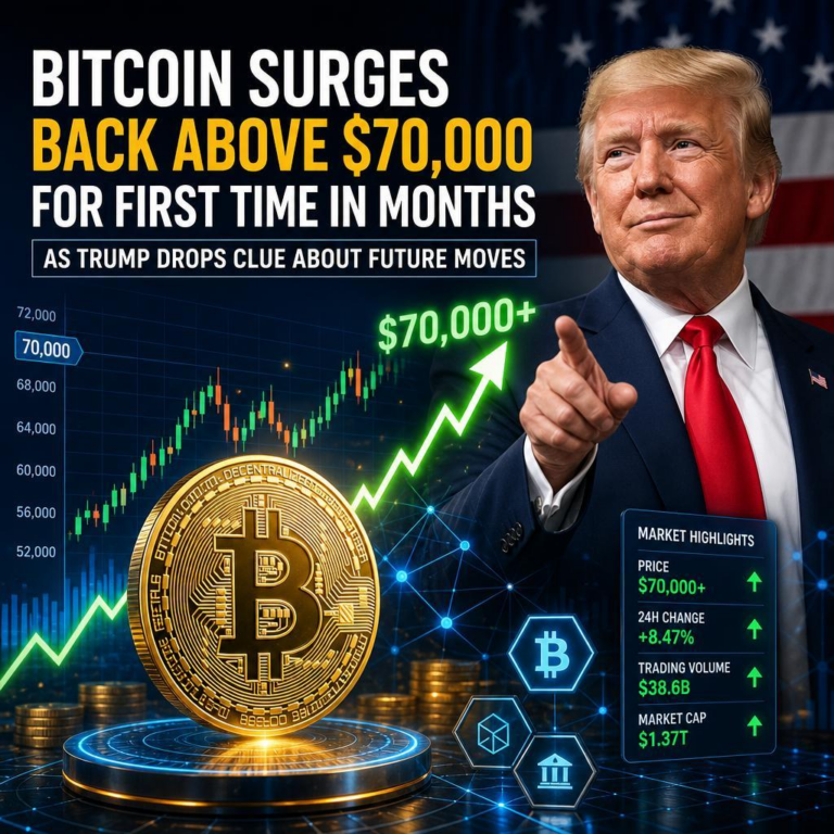 Bitcoin Surges Back Above $70,000 for First Time in Months as Trump Drops Clue About Future Moves