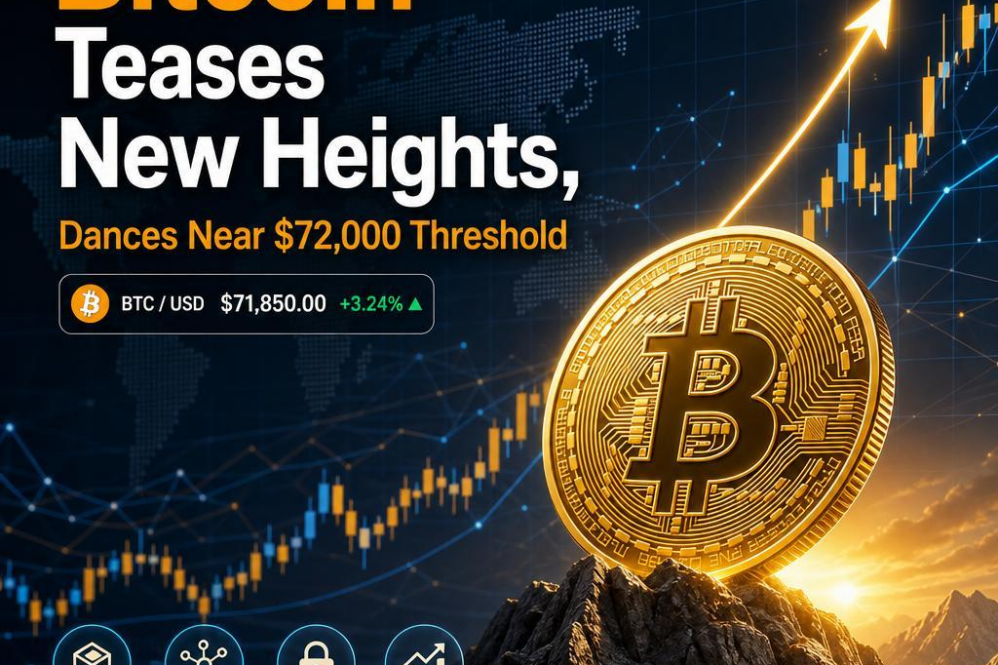 Bitcoin Teases New Heights, Dances Near $72,000 Threshold