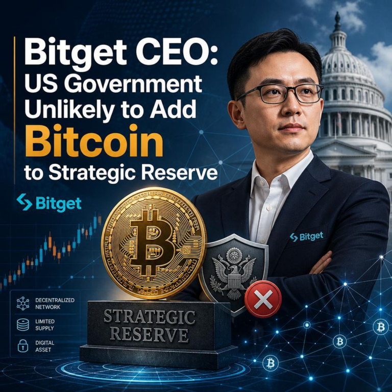 Bitget CEO: US Government Unlikely to Add Bitcoin to Strategic Reserve