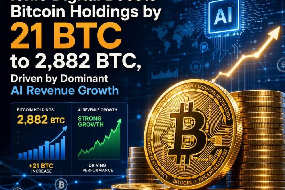 Ionic Digital Boosts Bitcoin Holdings by 21 BTC to 2,882 BTC, Driven by Dominant AI Revenue Growth