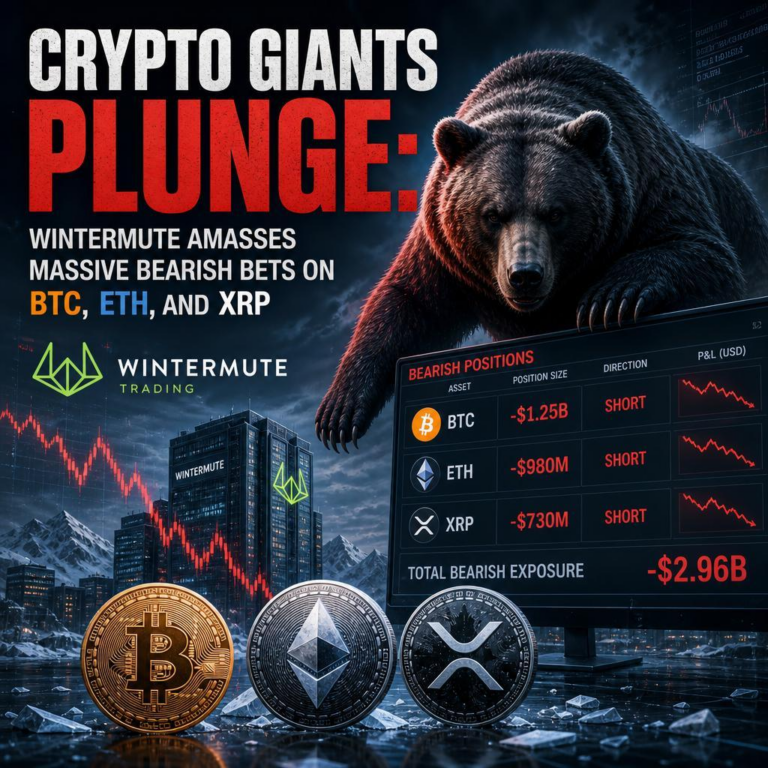 Crypto Giants Plunge: Wintermute Amasses Massive Bearish Bets on BTC, ETH, and XRP