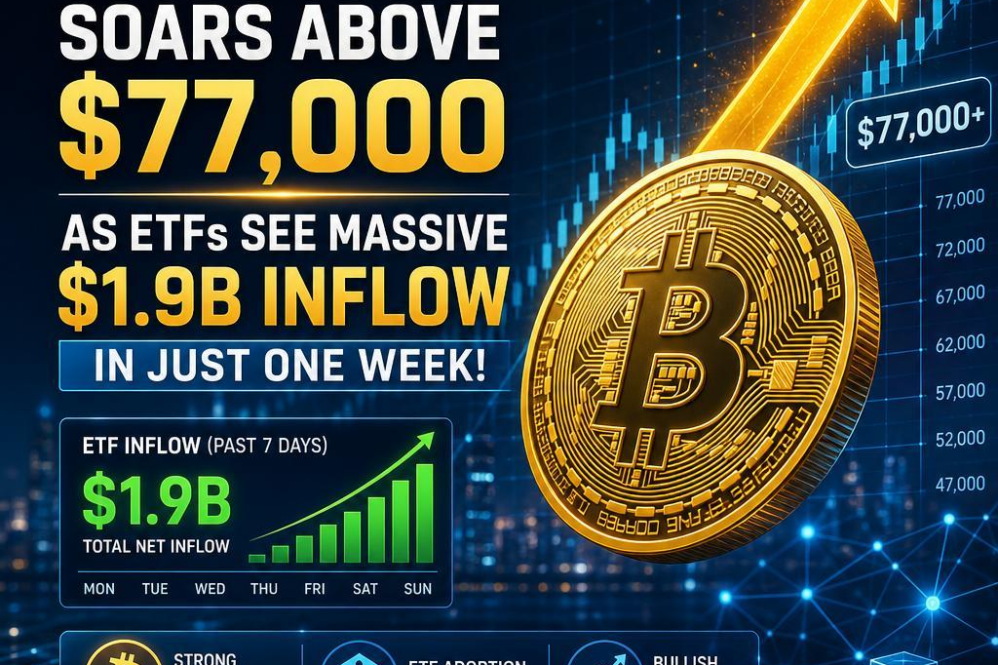 Bitcoin Soars Above $77,000 as ETFs See Massive $1.9B Inflow in Just One Week!