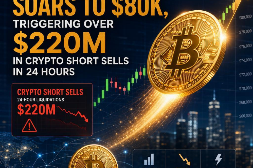 Bitcoin Soars to $80K, Triggering Over $220M in Crypto Short Sells in 24 Hours