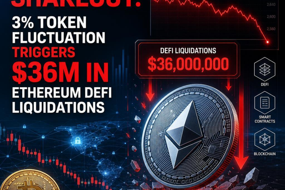 Massive Shakeout: 3% Token Fluctuation Triggers $36M in Ethereum DeFi Liquidations