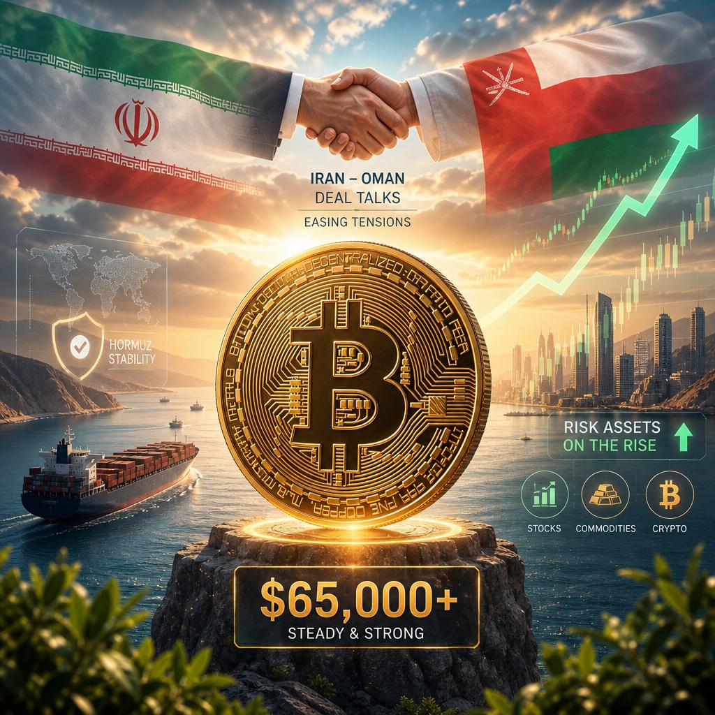 Bitcoin steadies above $65,000 as Iran-Oman deal talk eases Hormuz concerns, lifts risk assets Bitcoin steadies above $65,000 as Iran-Oman deal talk eases Hormuz concerns, lifts risk assets