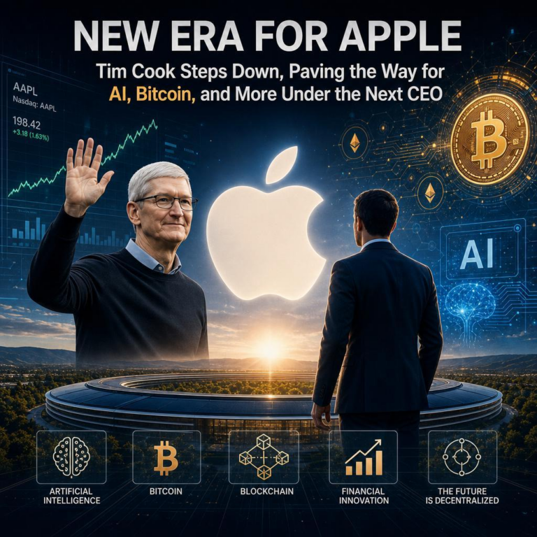 New Era for Apple: Tim Cook Steps Down, Paving the Way for AI, Bitcoin, and More Under the Next CEO