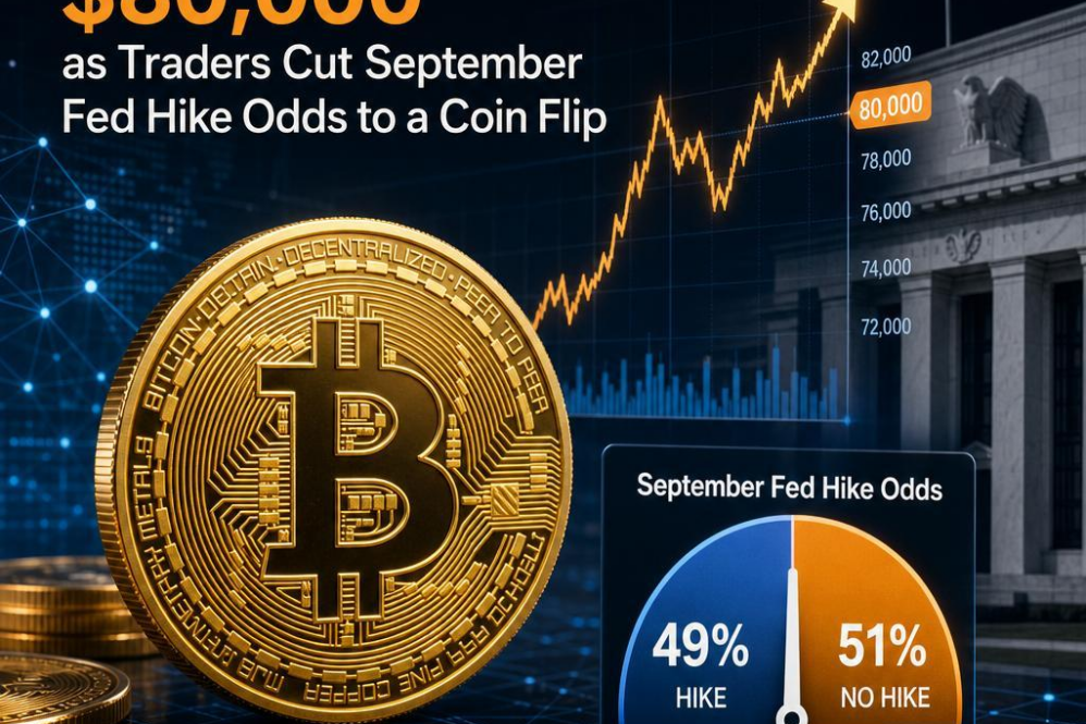 Bitcoin Back Above $80,000 as Traders Cut September Fed Hike Odds to a Coin Flip