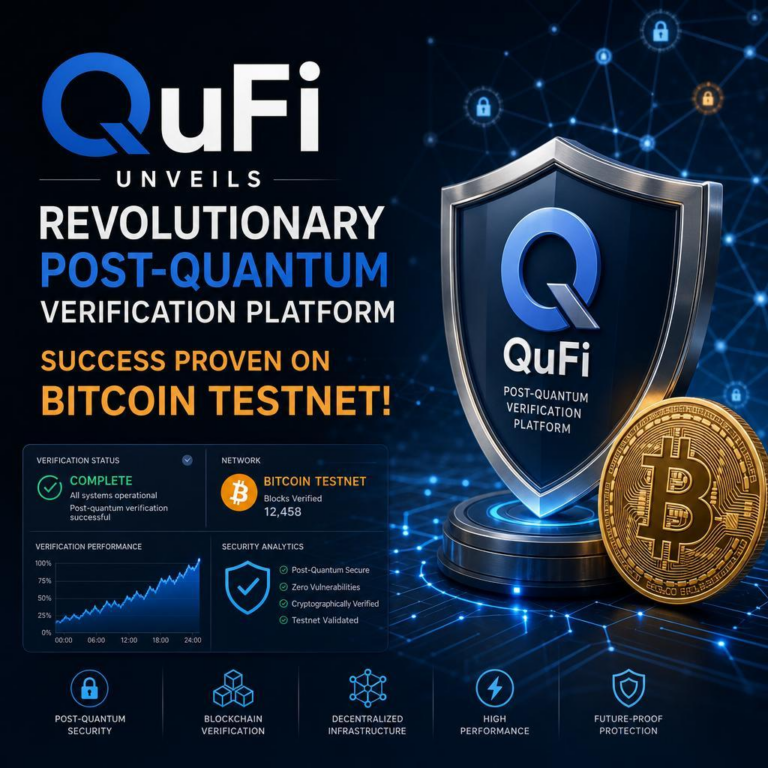 QuFi Unveils Revolutionary Post-Quantum Verification Platform: Success Proven on Bitcoin Testnet!