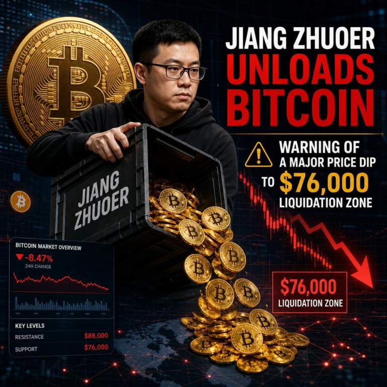 News Explorer Jiang Zhuoer Unloads Bitcoin: Warning of a Major Price Dip to $76,000 Liquidation Zone