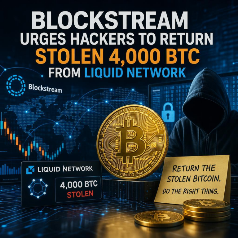News Explorer Blockstream Urges Hackers to Return Stolen 4,000 BTC from Liquid Network