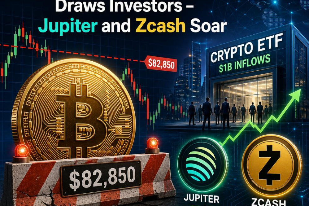 Bitcoin Hits Roadblock at $82,850 as $1B Crypto ETF Draws Investors – Jupiter and Zcash Soar