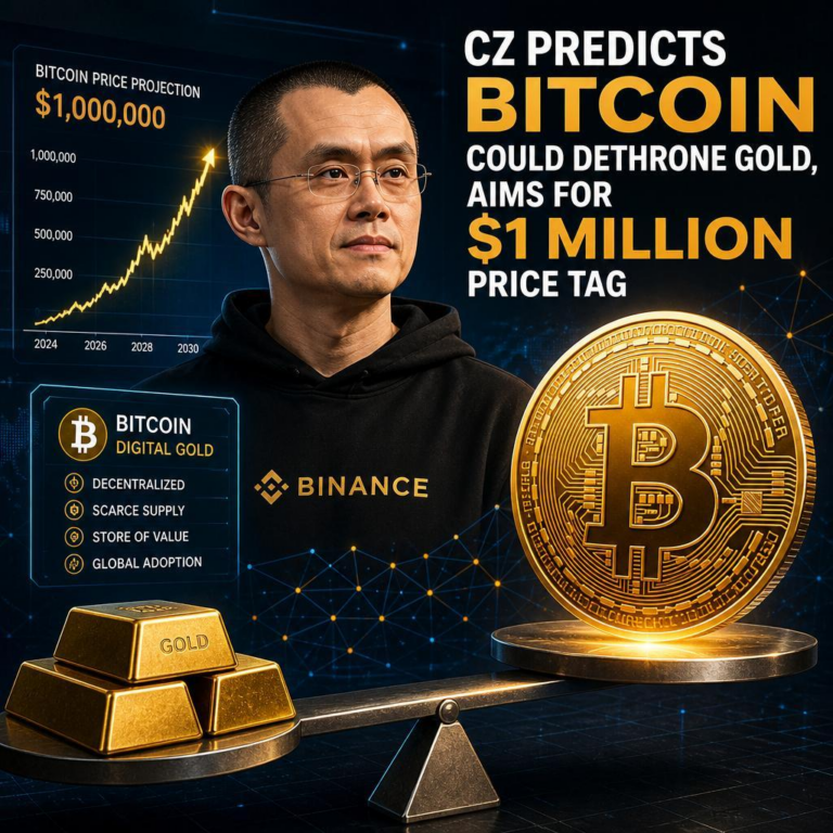 CZ Predicts Bitcoin Could Dethrone Gold, Aims for $1 Million Price Tag