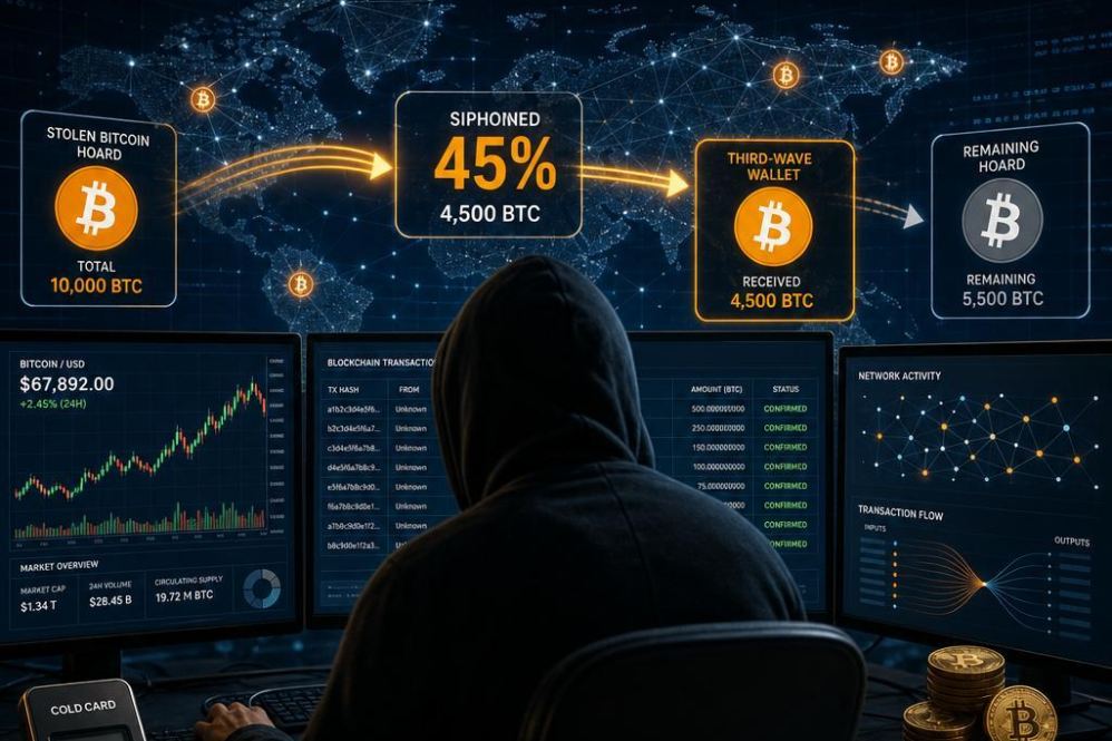 Coldcard Third-Wave Hacker Siphons Off 45% of Stolen Bitcoin Hoard