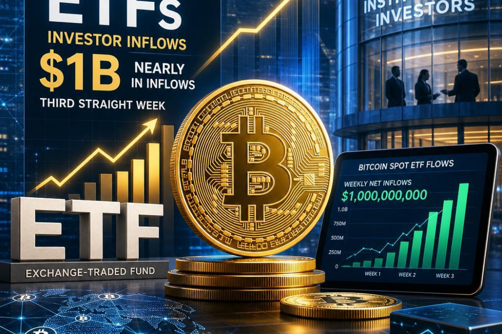 CROWDFUNDINSIDER: Bitcoin Spot ETFs Soar, Attracting Nearly $1B as Institutional Investors Pour In for Third Straight Week