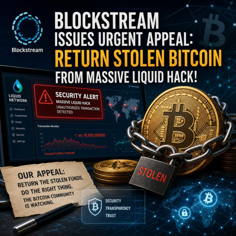Blockstream Issues Urgent Appeal: Return Stolen Bitcoin from Massive Liquid Hack!