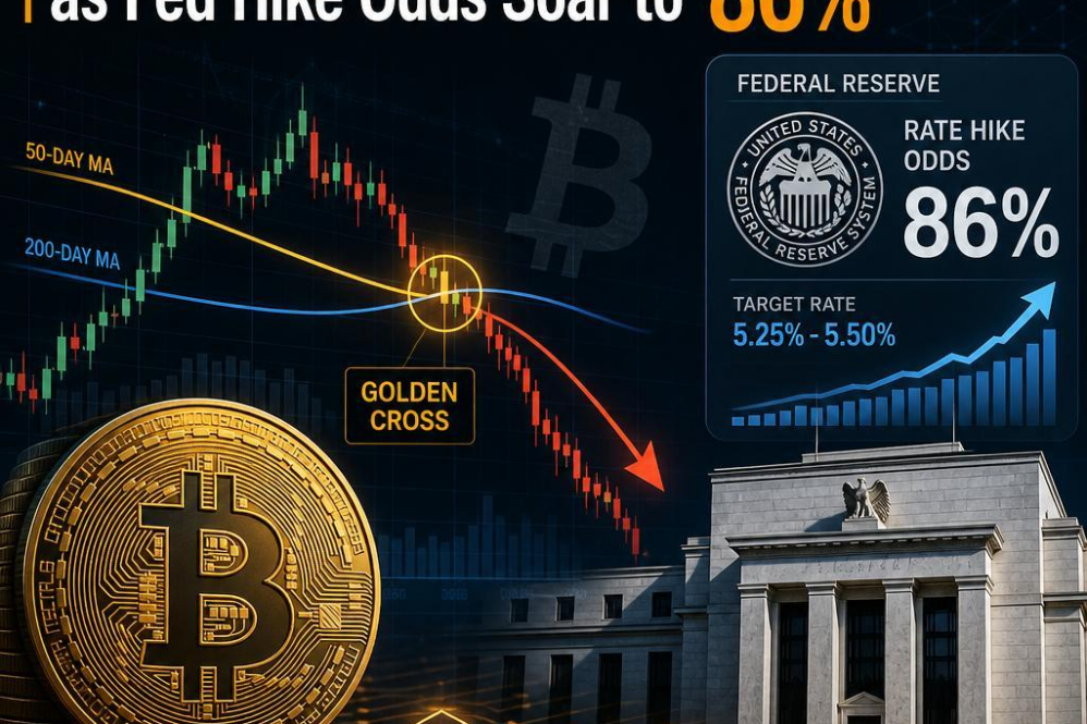 Bitcoin’s ‘Golden Cross’ Fizzles Out as Fed Hike Odds Soar to 86%