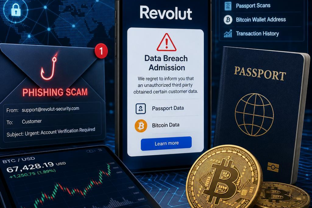Revolut Admits Leaking Passport and Bitcoin Data to Phishing Scam Email
