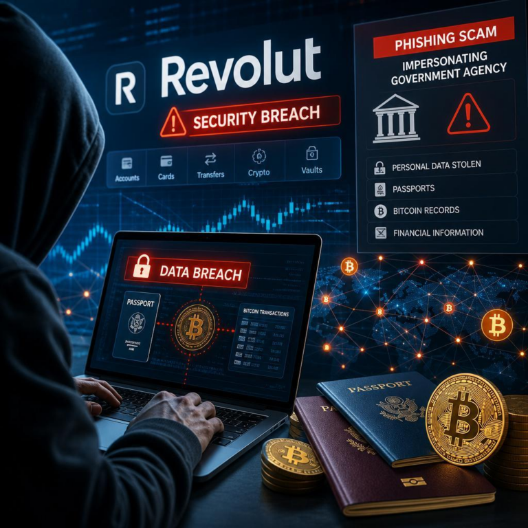 Revolut Breached: Passports and Bitcoin Records Stolen in Phishing Scam Impersonating Government Agency