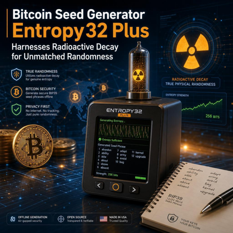 Bitcoin Seed Generator Entropy32 Plus Harnesses Radioactive Decay for Unmatched Randomness