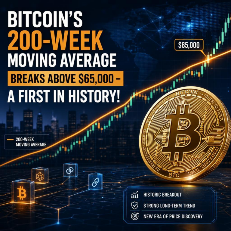 Bitcoin’s 200-Week Moving Average Breaks Above $65,000 – A First in History!