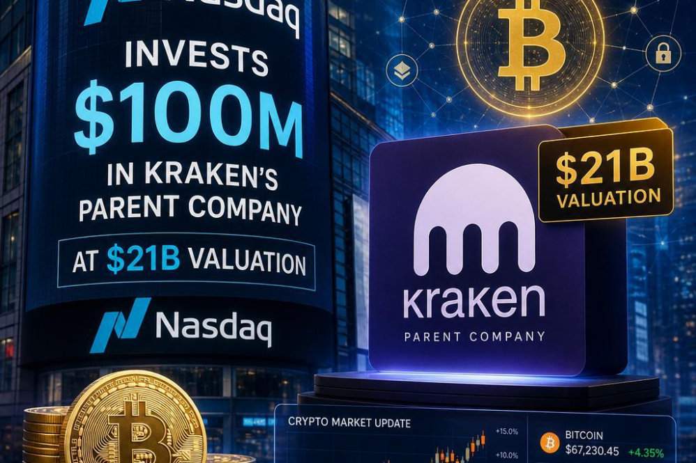 Nasdaq Dives into Crypto with $100M Bet on Kraken’s Parent Company at $21B Valuation