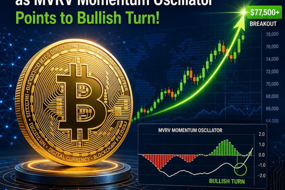 Bitcoin Soars Back Above $77,500 as MVRV Momentum Oscillator Points to Bullish Turn!