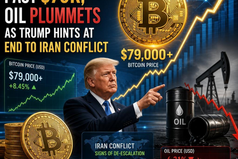 Bitcoin Surges Past $79K, Oil Plummets as Trump Hints at End to Iran Conflict