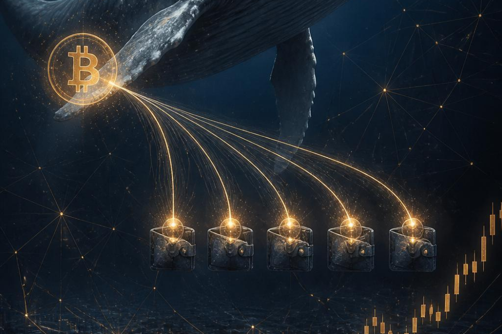 A whale received 1,162 BTC from Wintermute via 5 newly created wallets