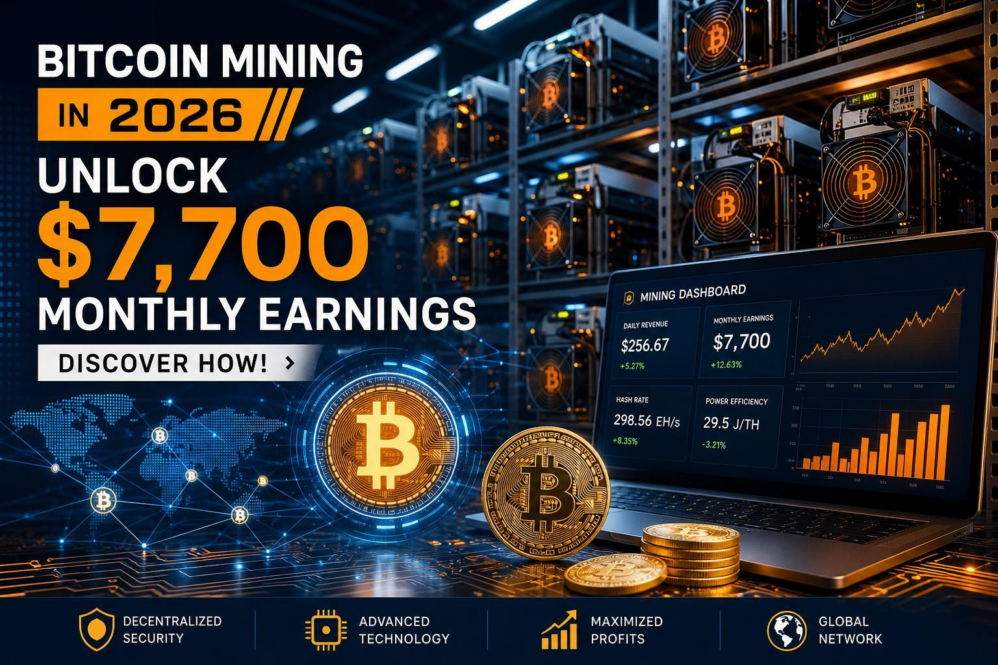 Bitcoin Mining in 2026: Unlock $7,700 Monthly Earnings – Discover How!