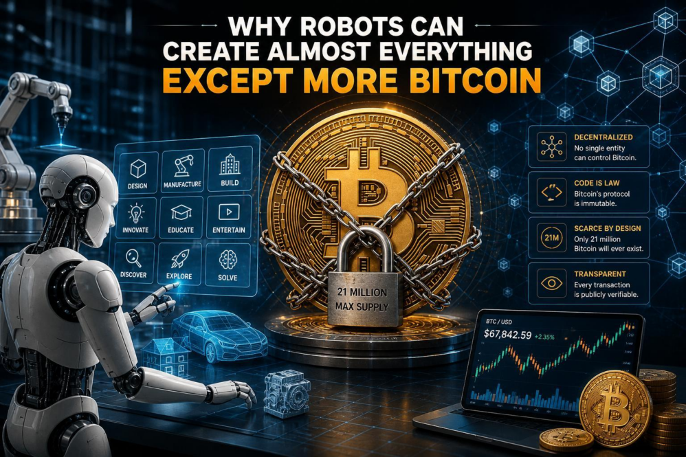 Why Robots Can Create Almost Everything Except More Bitcoin