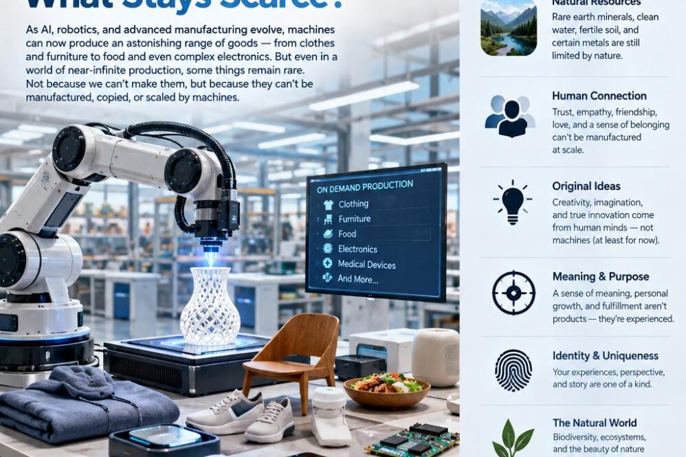 When Machines Can Make Almost Anything, What Stays Scarce?