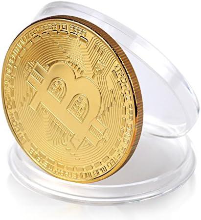 Unveiling the Brilliance: Bitcoin Commemorative Coin. A Limited Edition Gold-Plated Collector's Delight!